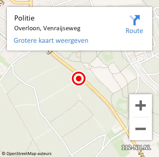 Locatie op kaart van de 112 melding: Politie Overloon, Venraijseweg op 26 juli 2020 18:33