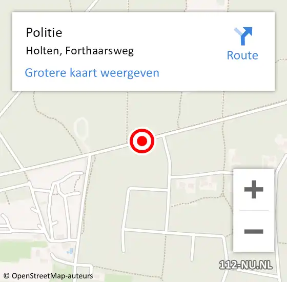 Locatie op kaart van de 112 melding: Politie Holten, Forthaarsweg op 26 juli 2020 18:34