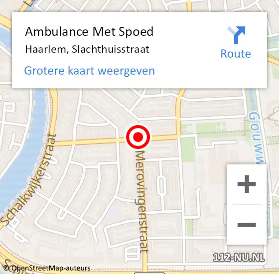 Locatie op kaart van de 112 melding: Ambulance Met Spoed Naar Haarlem, Slachthuisstraat op 26 juli 2020 18:37