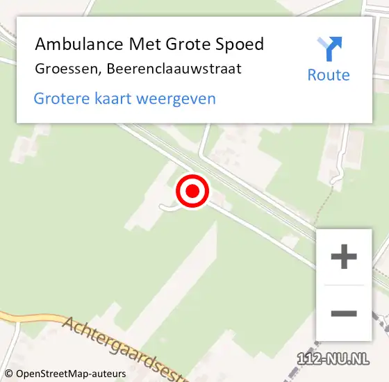 Locatie op kaart van de 112 melding: Ambulance Met Grote Spoed Naar Groessen, Beerenclaauwstraat op 26 juli 2020 19:20