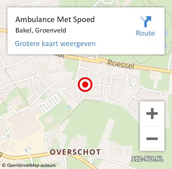 Locatie op kaart van de 112 melding: Ambulance Met Spoed Naar Bakel, Groenveld op 26 juli 2020 20:28