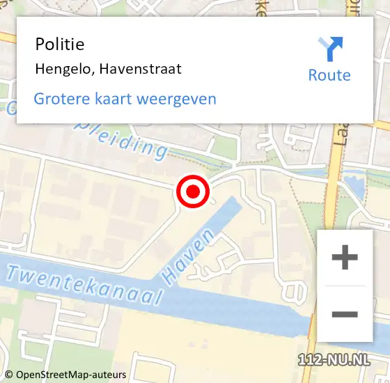 Locatie op kaart van de 112 melding: Politie Hengelo, Havenstraat op 26 juli 2020 20:43