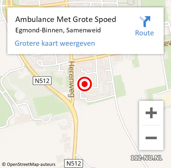 Locatie op kaart van de 112 melding: Ambulance Met Grote Spoed Naar Egmond-Binnen, Samenweid op 27 juli 2020 02:09