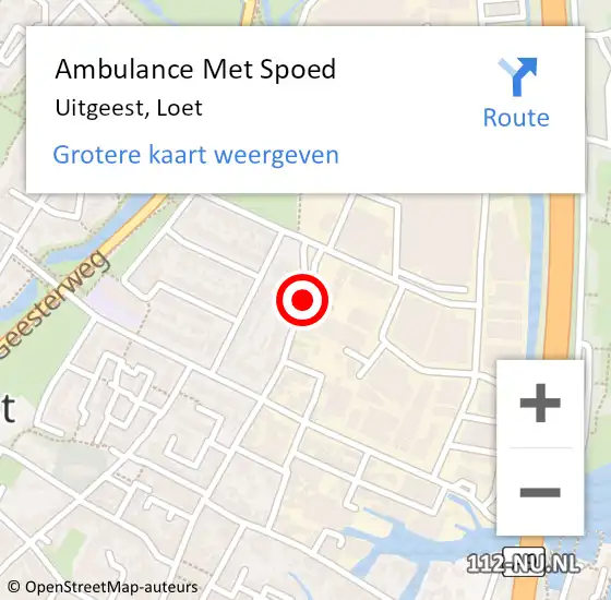 Locatie op kaart van de 112 melding: Ambulance Met Spoed Naar Uitgeest, Loet op 27 juli 2020 09:39