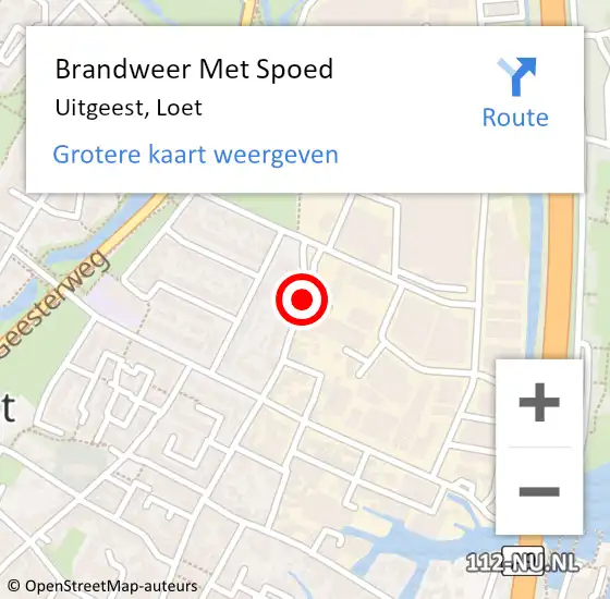 Locatie op kaart van de 112 melding: Brandweer Met Spoed Naar Uitgeest, Loet op 27 juli 2020 09:39