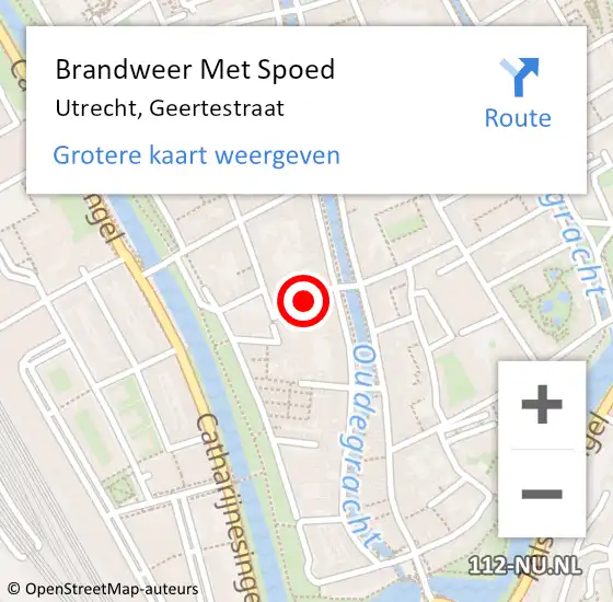 Locatie op kaart van de 112 melding: Brandweer Met Spoed Naar Utrecht, Geertestraat op 27 juli 2020 09:47