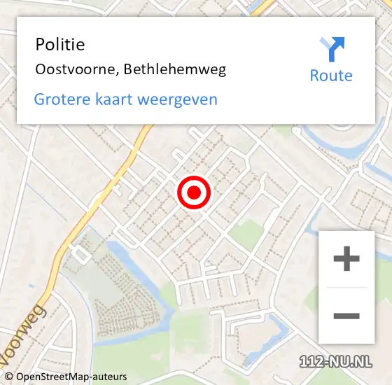 Locatie op kaart van de 112 melding: Politie Oostvoorne, Bethlehemweg op 27 juli 2020 11:41