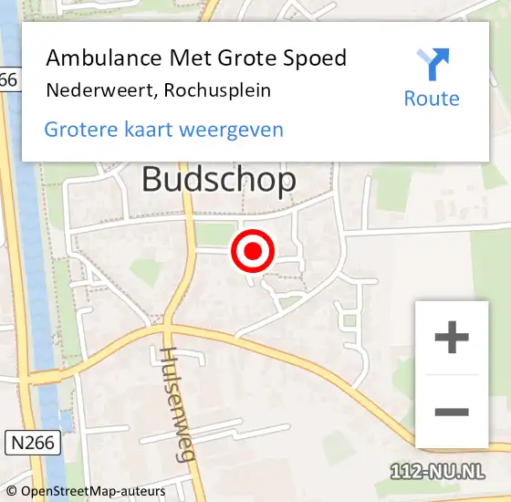 Locatie op kaart van de 112 melding: Ambulance Met Grote Spoed Naar Nederweert, Rochusplein op 27 juli 2020 12:14