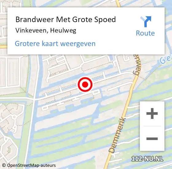 Locatie op kaart van de 112 melding: Brandweer Met Grote Spoed Naar Vinkeveen, Heulweg op 27 juli 2020 14:13