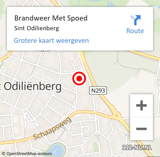 Locatie op kaart van de 112 melding: Brandweer Met Spoed Naar Sint Odilienberg op 27 juli 2020 14:14