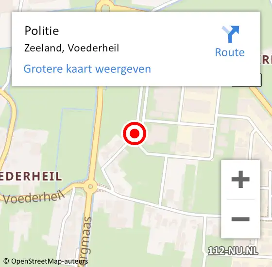 Locatie op kaart van de 112 melding: Politie Zeeland, Voederheil op 27 juli 2020 14:39