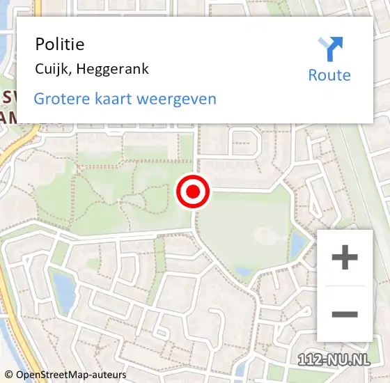 Locatie op kaart van de 112 melding: Politie Cuijk, Heggerank op 27 juli 2020 15:26