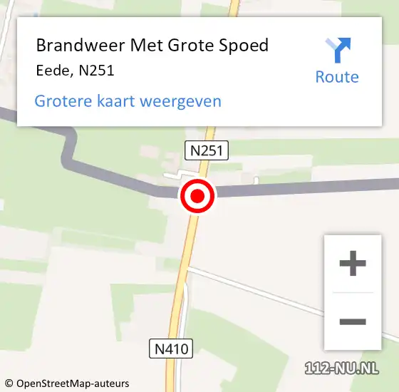 Locatie op kaart van de 112 melding: Brandweer Met Grote Spoed Naar Eede, N251 op 27 juli 2020 16:44