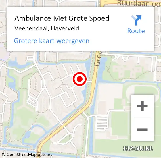 Locatie op kaart van de 112 melding: Ambulance Met Grote Spoed Naar Veenendaal, Haverveld op 27 juli 2020 17:39