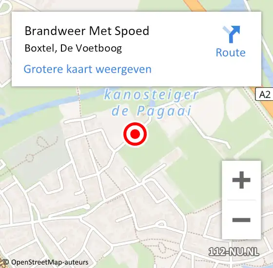 Locatie op kaart van de 112 melding: Brandweer Met Spoed Naar Boxtel, De Voetboog op 27 juli 2020 19:09