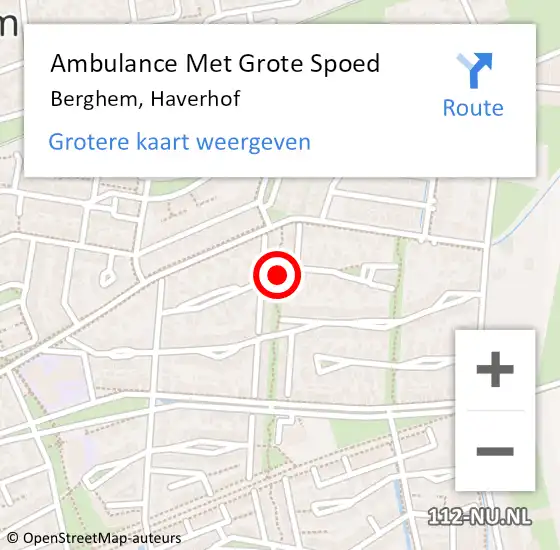 Locatie op kaart van de 112 melding: Ambulance Met Grote Spoed Naar Berghem, Haverhof op 27 juli 2020 20:39