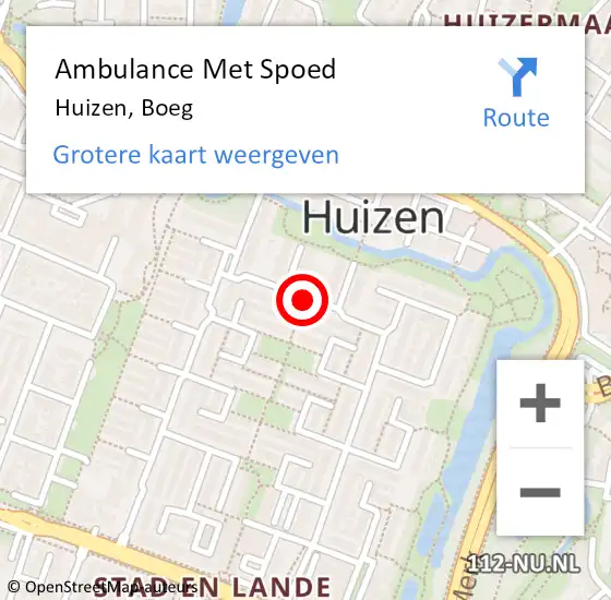 Locatie op kaart van de 112 melding: Ambulance Met Spoed Naar Huizen, Boeg op 13 mei 2014 23:39