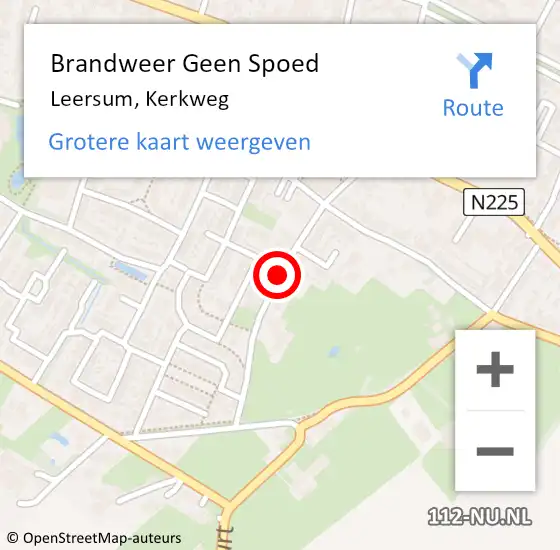 Locatie op kaart van de 112 melding: Brandweer Geen Spoed Naar Leersum, Kerkweg op 27 juli 2020 21:21