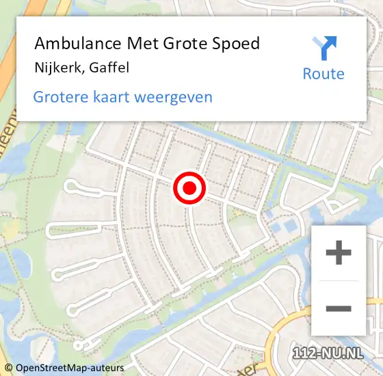 Locatie op kaart van de 112 melding: Ambulance Met Grote Spoed Naar Nijkerk, Gaffel op 28 juli 2020 00:38