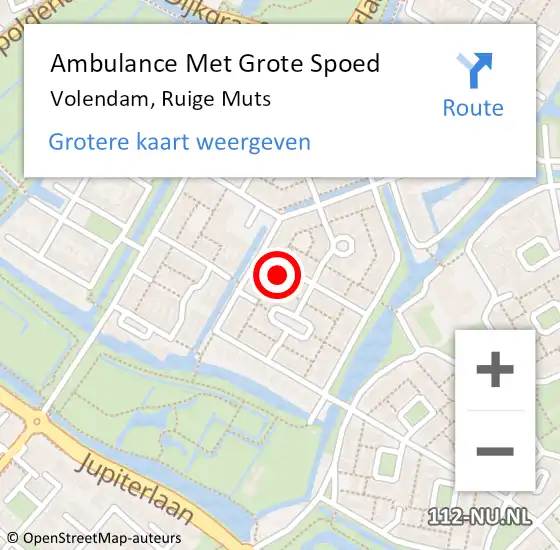 Locatie op kaart van de 112 melding: Ambulance Met Grote Spoed Naar Volendam, Ruige Muts op 14 mei 2014 00:44