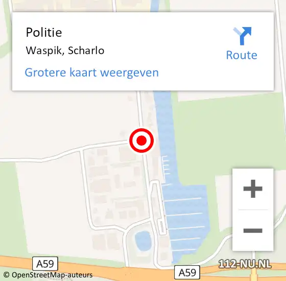 Locatie op kaart van de 112 melding: Politie Waspik, Scharlo op 28 juli 2020 10:18