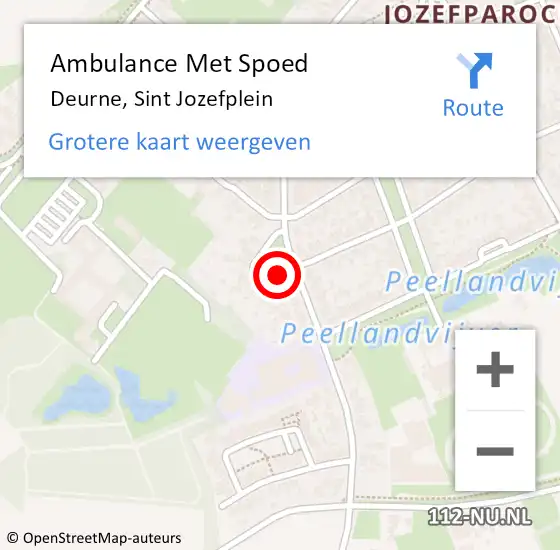 Locatie op kaart van de 112 melding: Ambulance Met Spoed Naar Deurne, Sint Jozefplein op 28 juli 2020 10:48