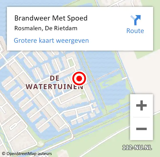 Locatie op kaart van de 112 melding: Brandweer Met Spoed Naar Rosmalen, De Rietdam op 28 juli 2020 11:33