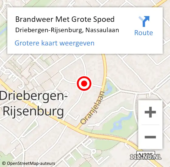 Locatie op kaart van de 112 melding: Brandweer Met Grote Spoed Naar Driebergen-Rijsenburg, Nassaulaan op 28 juli 2020 14:41