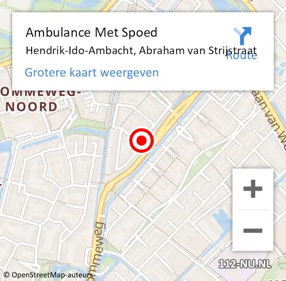 Locatie op kaart van de 112 melding: Ambulance Met Spoed Naar Hendrik-Ido-Ambacht, Abraham van Strijstraat op 28 juli 2020 14:48