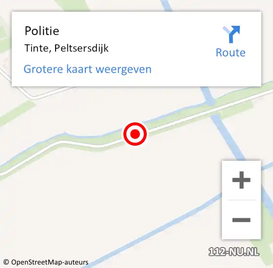 Locatie op kaart van de 112 melding: Politie Tinte, Peltsersdijk op 28 juli 2020 15:45