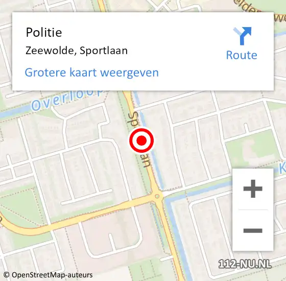Locatie op kaart van de 112 melding: Politie Zeewolde, Sportlaan op 28 juli 2020 16:03