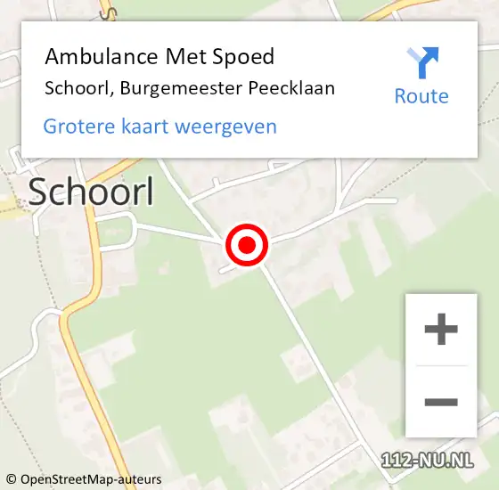 Locatie op kaart van de 112 melding: Ambulance Met Spoed Naar Schoorl, Burgemeester Peecklaan op 28 juli 2020 16:48