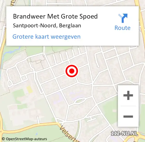 Locatie op kaart van de 112 melding: Brandweer Met Grote Spoed Naar Santpoort-Noord, Berglaan op 28 juli 2020 17:04