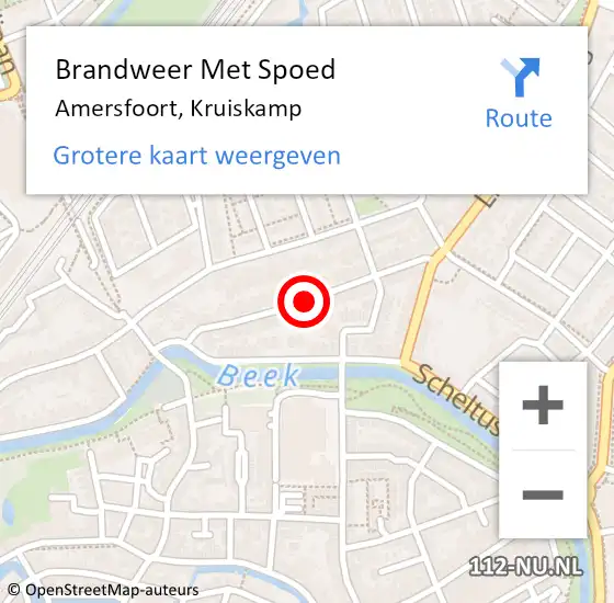 Locatie op kaart van de 112 melding: Brandweer Met Spoed Naar Amersfoort, Kruiskamp op 28 juli 2020 17:08