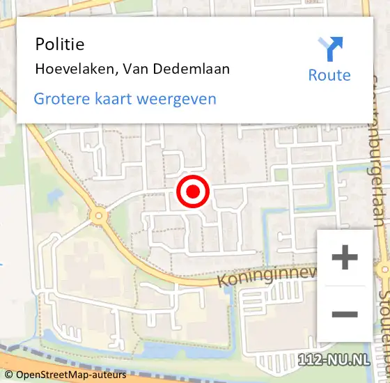 Locatie op kaart van de 112 melding: Politie Hoevelaken, Van Dedemlaan op 28 juli 2020 17:37