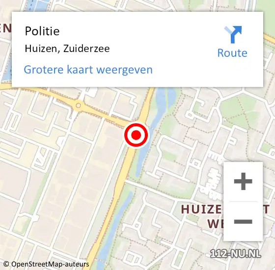 Locatie op kaart van de 112 melding: Politie Huizen, Zuiderzee op 29 juli 2020 00:41