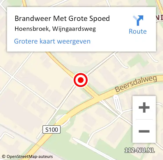 Locatie op kaart van de 112 melding: Brandweer Met Grote Spoed Naar Hoensbroek, Wijngaardsweg op 29 juli 2020 02:55