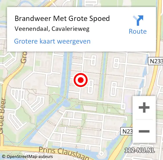 Locatie op kaart van de 112 melding: Brandweer Met Grote Spoed Naar Veenendaal, Cavalerieweg op 29 juli 2020 05:13