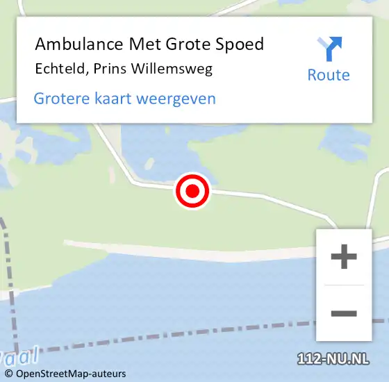 Locatie op kaart van de 112 melding: Ambulance Met Grote Spoed Naar Echteld, Prins Willemsweg op 29 juli 2020 08:22