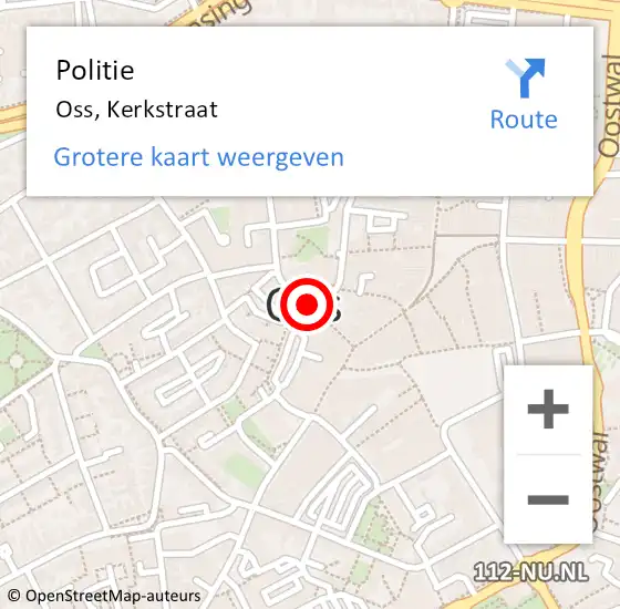 Locatie op kaart van de 112 melding: Politie Oss, Kerkstraat op 29 juli 2020 10:21