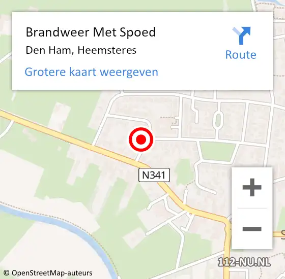 Locatie op kaart van de 112 melding: Brandweer Met Spoed Naar Den Ham, Heemsteres op 14 mei 2014 07:47