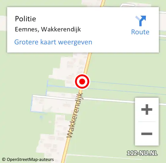 Locatie op kaart van de 112 melding: Politie Eemnes, Wakkerendijk op 29 juli 2020 15:11