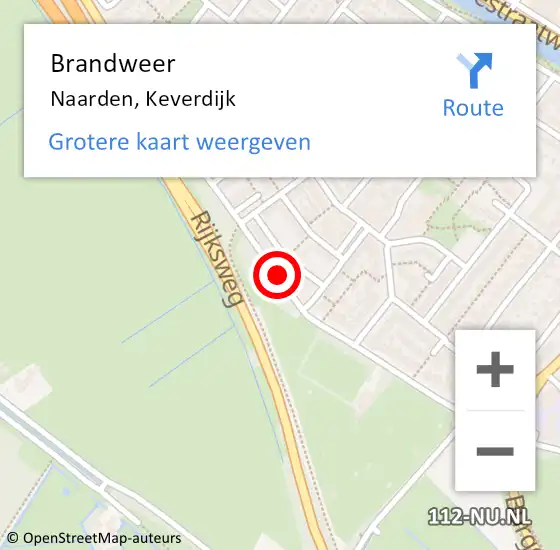 Locatie op kaart van de 112 melding: Brandweer Naarden, Keverdijk op 29 juli 2020 16:34