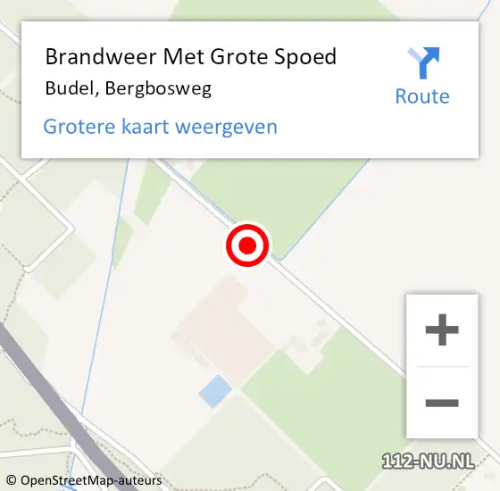Locatie op kaart van de 112 melding: Brandweer Met Grote Spoed Naar Budel, Bergbosweg op 29 juli 2020 18:04