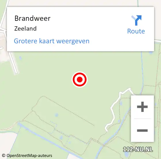 Locatie op kaart van de 112 melding: Brandweer Zeeland op 29 juli 2020 18:30