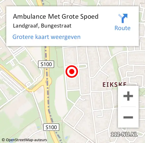 Locatie op kaart van de 112 melding: Ambulance Met Grote Spoed Naar Landgraaf, Bungestraat op 14 mei 2014 08:32