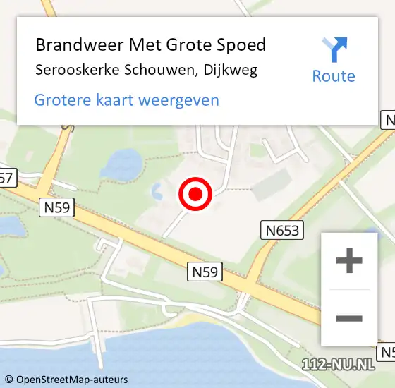 Locatie op kaart van de 112 melding: Brandweer Met Grote Spoed Naar Serooskerke Schouwen, Dijkweg op 14 mei 2014 08:37