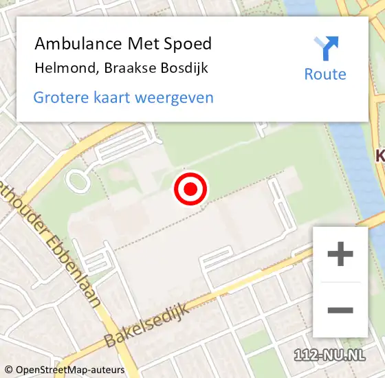 Locatie op kaart van de 112 melding: Ambulance Met Spoed Naar Helmond, Braakse Bosdijk op 29 juli 2020 22:06