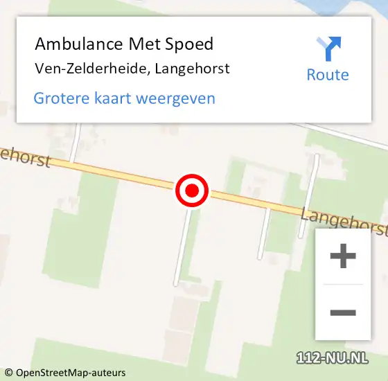 Locatie op kaart van de 112 melding: Ambulance Met Spoed Naar Ven-Zelderheide, Langehorst op 29 juli 2020 23:16