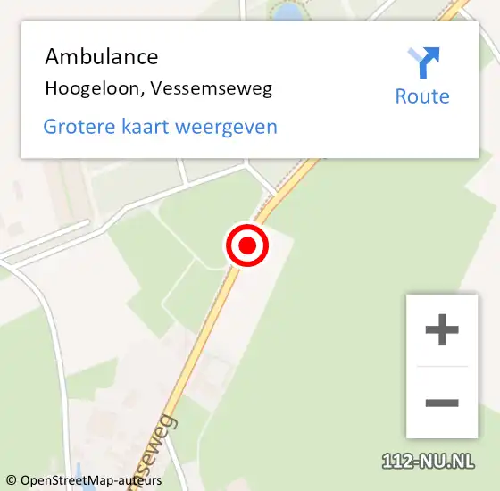 Locatie op kaart van de 112 melding: Ambulance Hoogeloon, Vessemseweg op 29 juli 2020 23:46